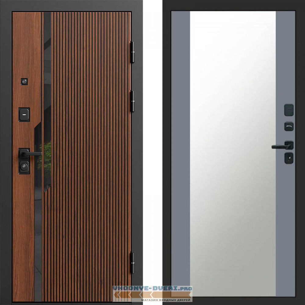 Входная дверь Флекс Бетон Зеркало 27 Grey Софт